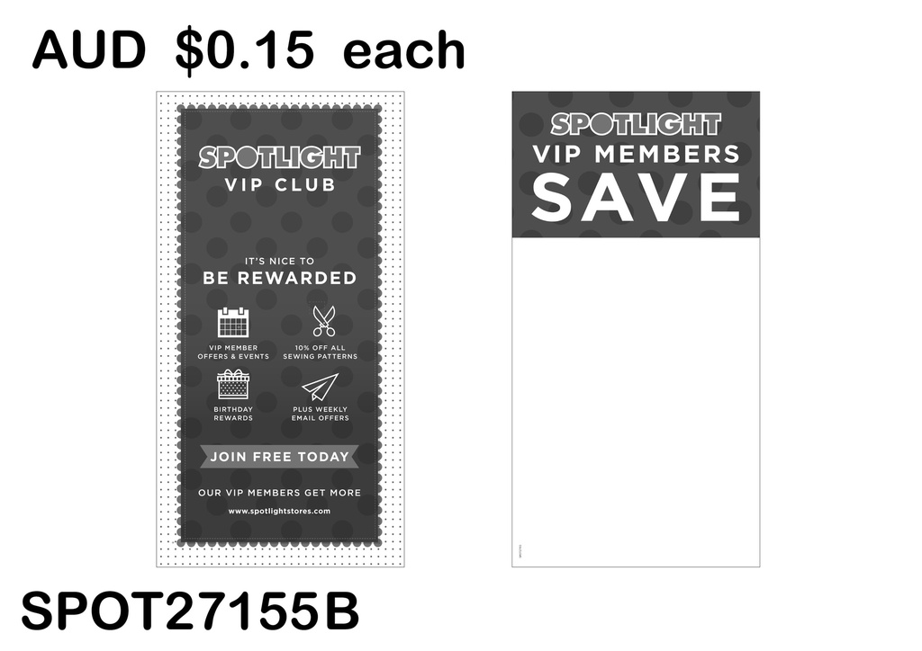 VIP MEMBER SAVE HEADER CARD - VIP REWARDS (SPOT27155 B)25PCS/SET | W2C ...